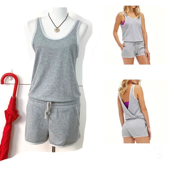 Fabletics Pants - New Fabletics Leonore Grey Romper Sz S